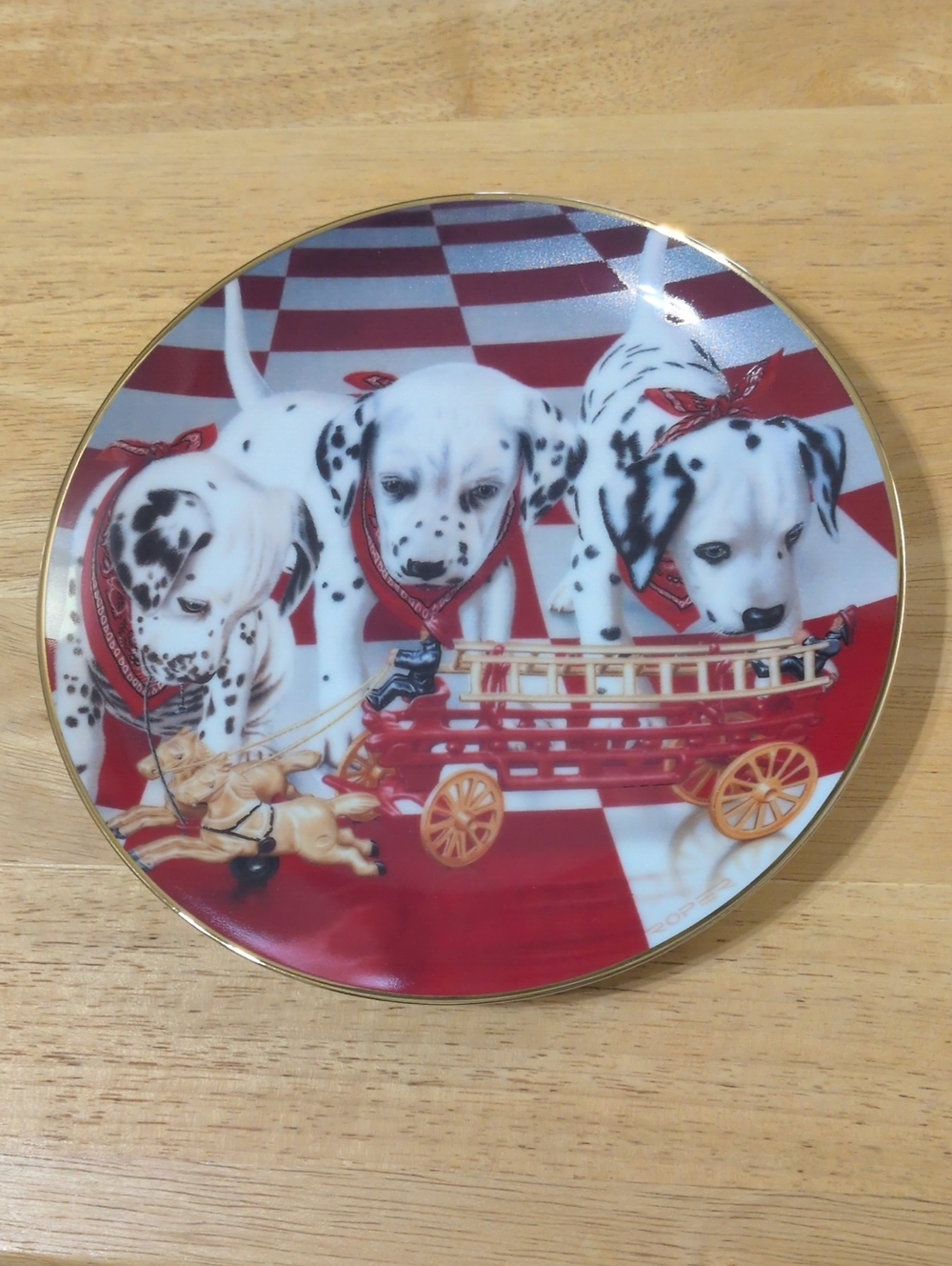 Danbury Mint Puppy Brigade Fire Capers Dalmatian Plate